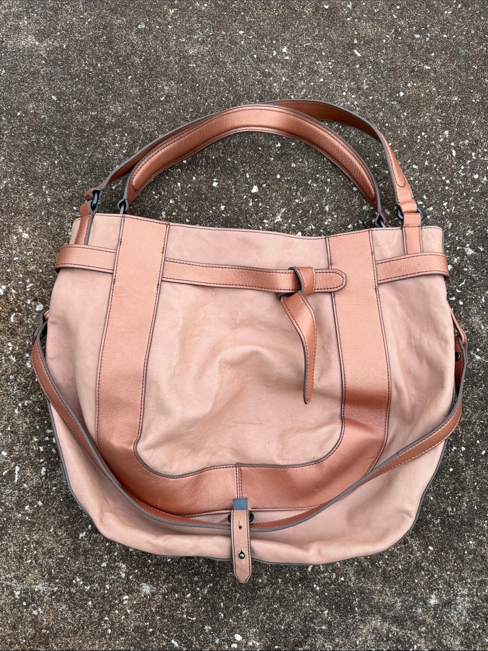 KOOBA Parker Leather Shoulder Tote in Blush Brown - Women Bags. NWOT